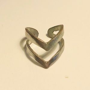Silver Adjustable Chevron Midi Ring